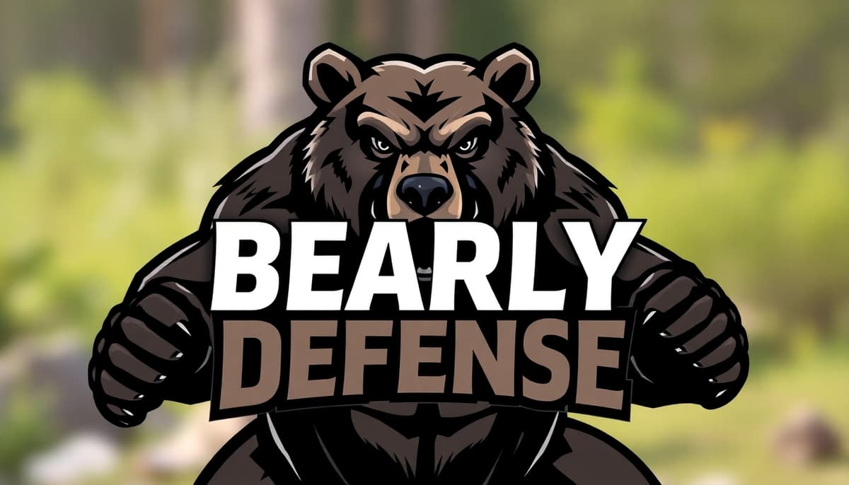 The angry grizzly Bearly Defense emblem